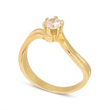 Anello solitario oro giallo