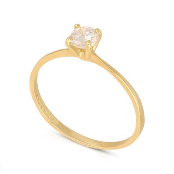 Anello solitario oro giallo