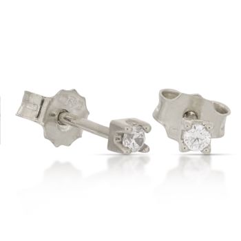 Orecchini solitario bianco mis.1