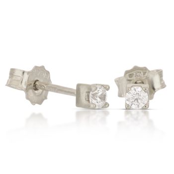 Orecchini solitario bianco mis.2