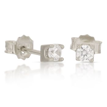 Orecchini solitario bianco mis.3