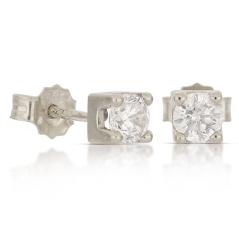 Orecchini solitario bianco mis.5