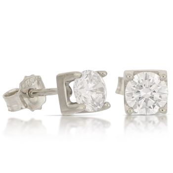 Orecchini solitario bianco mis.7