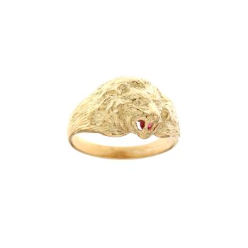 Anello con testa di leone