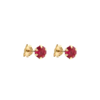 Red gem solitaire earring