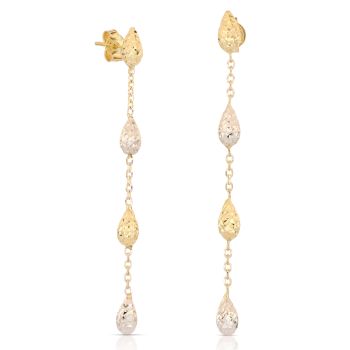 Orecchini pendenti martellati bicolore