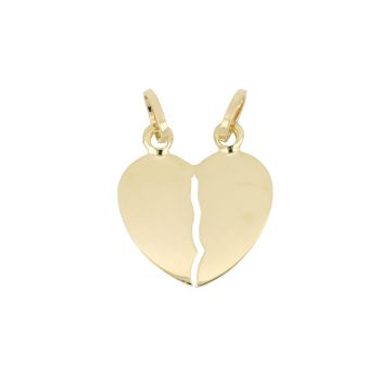 Split heart shaped pendant