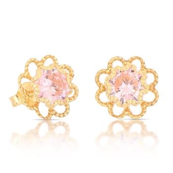 Orecchini con pietra rosa