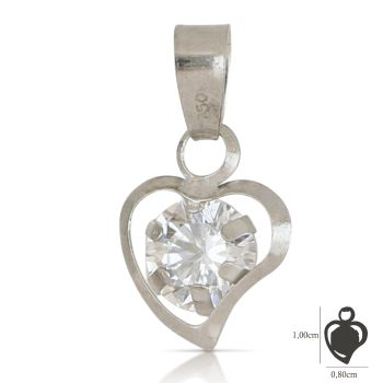 Pendente punto luce cuore bianco