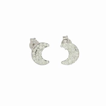 Moon zirconed resin earrings