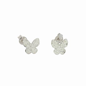 Butterfly zirconed resin earrings