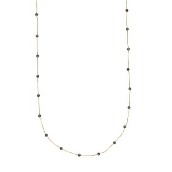 Y-shape black bead necklace