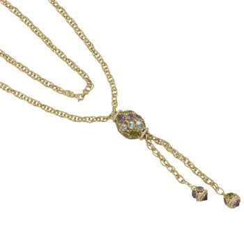 Multi-color gem necklace