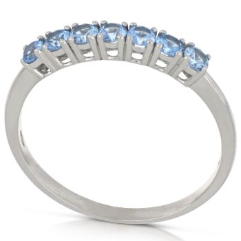 Mezza veretta zirconi azzurri