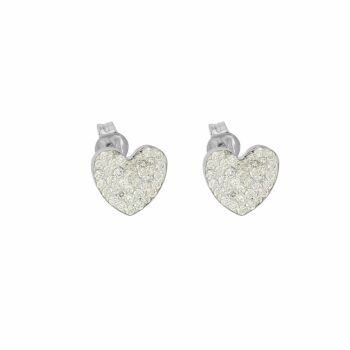 Resin and zircon heart earrings