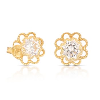 Orecchini con pietra bianca