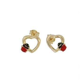 Ladybug heart earrings