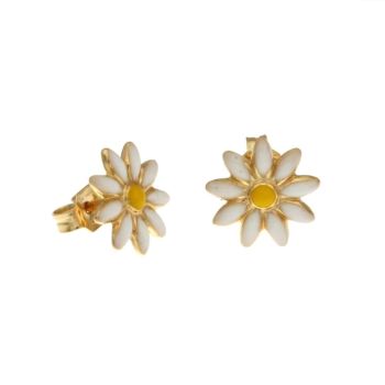 Flower Shaped enamelled earrings