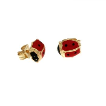 Ladybug Shaped enamelled earrings