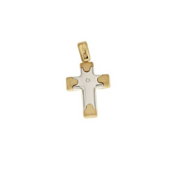 Hollow stamped Cross with brilliant