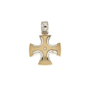 Hollow stamped Cross with brilliant