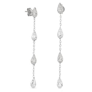 Orecchini pendenti martellati bianchi