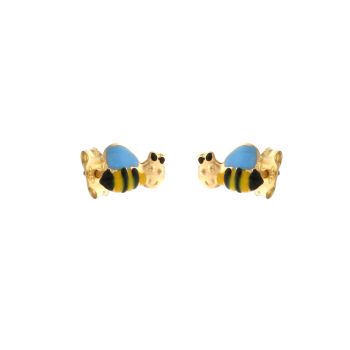 Bee Shaped enamelled earrings