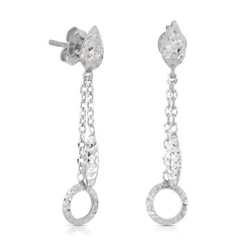 Orecchini pendenti martellati bianchi