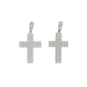Double face Cross with zircons