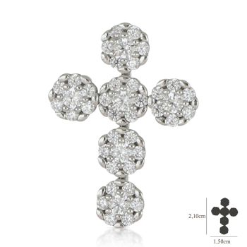 Croce con zirconi bianchi