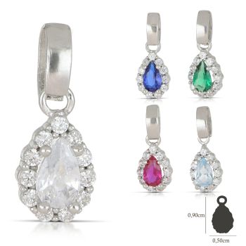 Pendente Cuore, pietre bianche