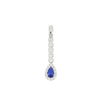 Blue gem drop shaped pendant