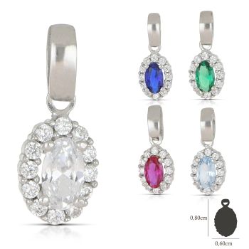 Pendente Cuore, pietre bianche