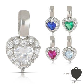 Pendente Cuore, pietre bianche