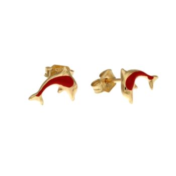 Dolphin Shaped enamelled earrings