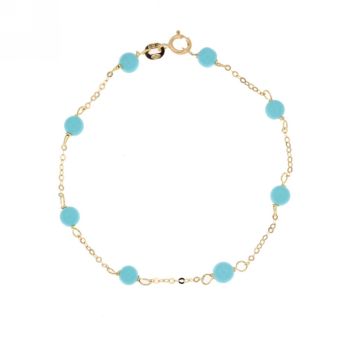 Turquoise bead chain bracelet