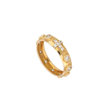 Colored zircons rosary ring