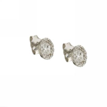 Oval shaped zircon earrings