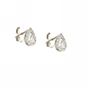 Drop shaped zircon earrings