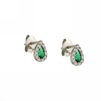 Drop shaped green zircon earrings