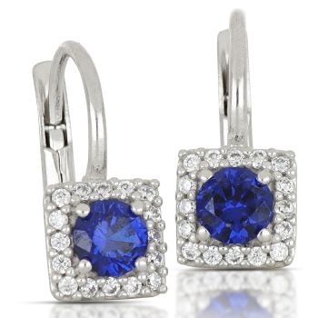 Blue zircon earrings