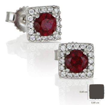 Orecchini con pietra rossa