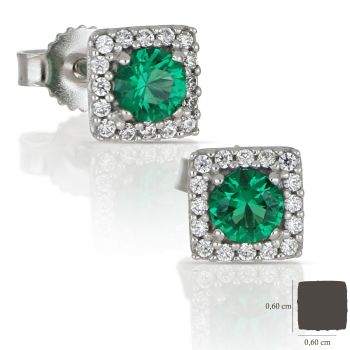 Orecchini con pietra verde