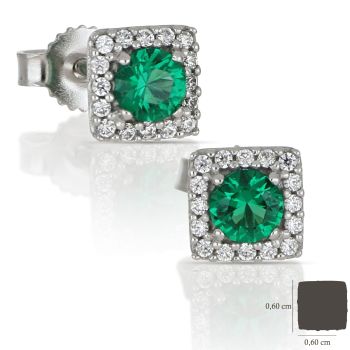 Green zircon earrings