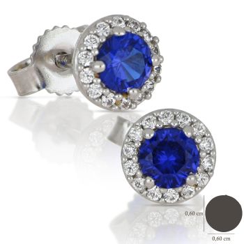 Blue zircon earrings