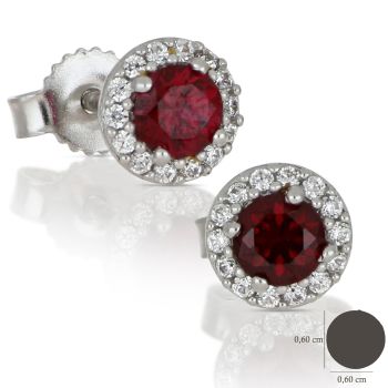 Orecchini con pietra rossa