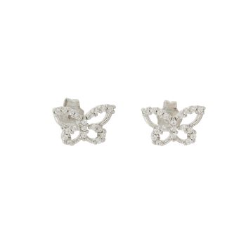 Butterfly shaped earrings with zircons