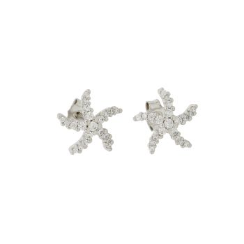 Starfish shaped earrings with zircons