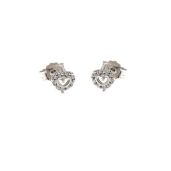 Heart shaped zircon earrings