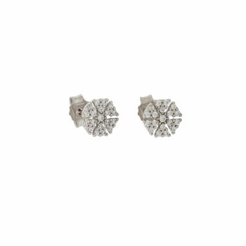 Snowflake shaped zirconed earrings